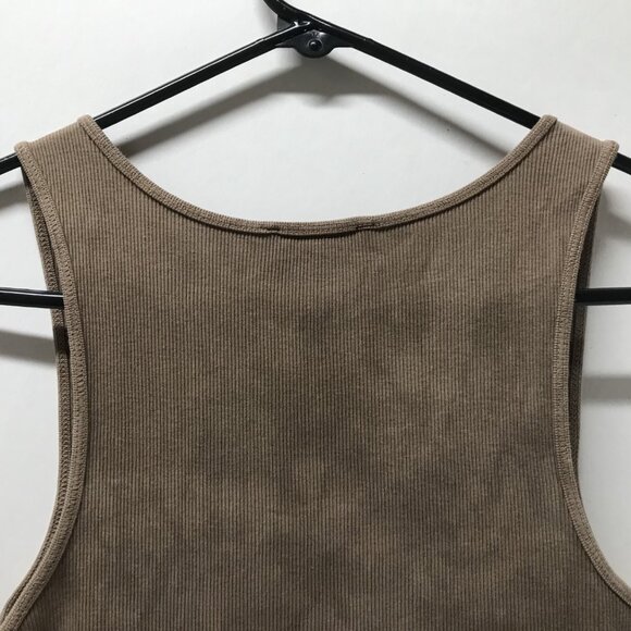 Express Rhinestone Embellished Tan Tie-Dye Ribbed Tank Top - Picture 9 of 10